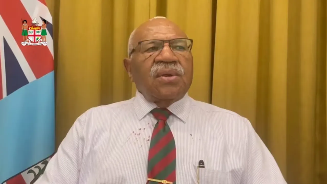  Rabuka explained the situation in a video message and mentioned that he had just returned from the hospital, where he had a dressing put on his head for the injury he sustained after tripping while using his mobile phone. Photograph:(X) 