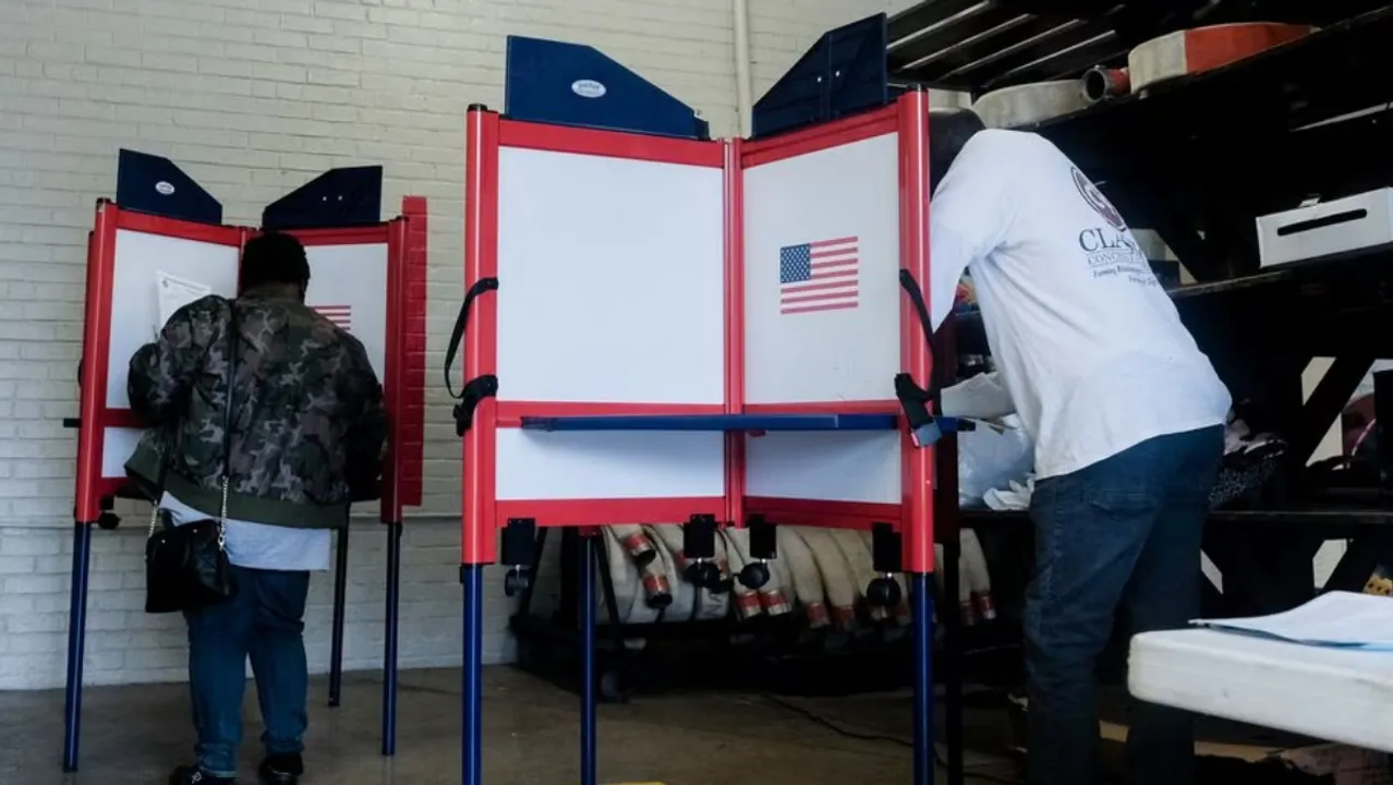  Polling station at Selma Fire Station in Selma, Alabama Photograph:(Reuters) 