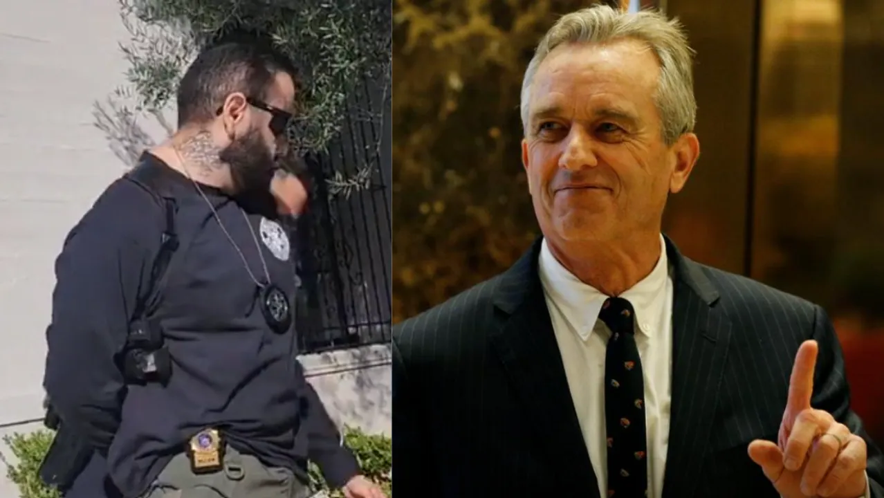  The arrested man and Robert F. Kennedy Jr.    Photograph:(X) 