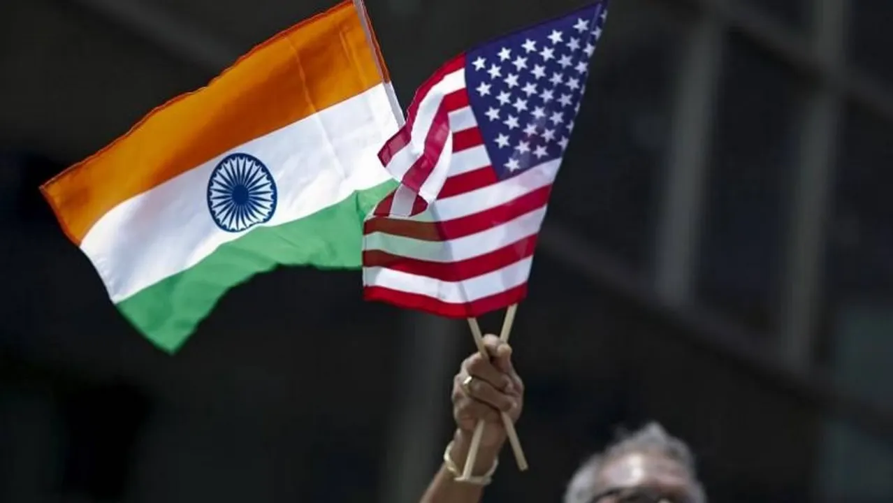  Indian and American flags  Photograph:(Reuters) 