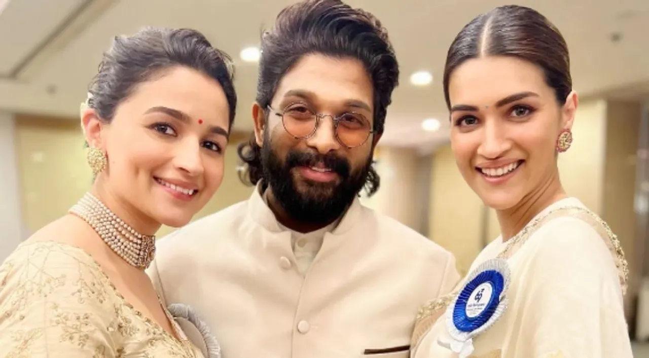  Alia Bhatt, Allu Arjun and Kriti Sanon Photograph:(Instagram) 