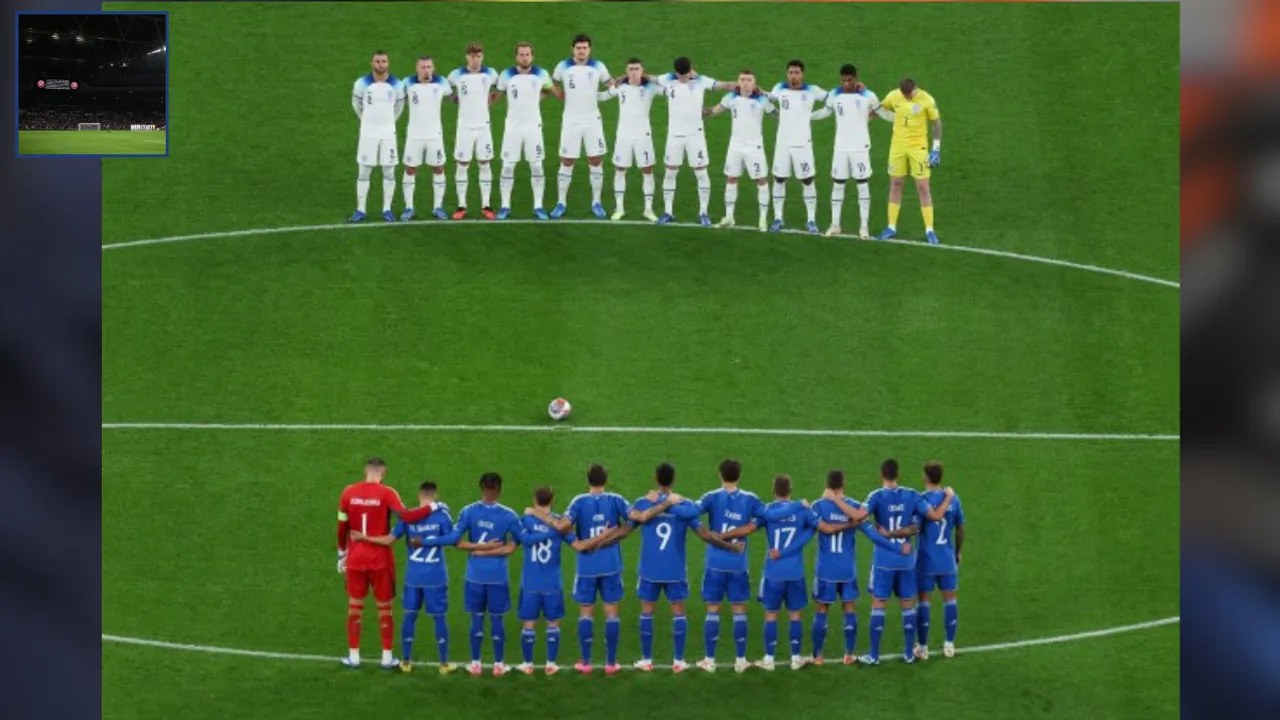  Fans booed the moment of silence at the Wembley Stadium during the England vs Italy match  Photograph:(AFP) 