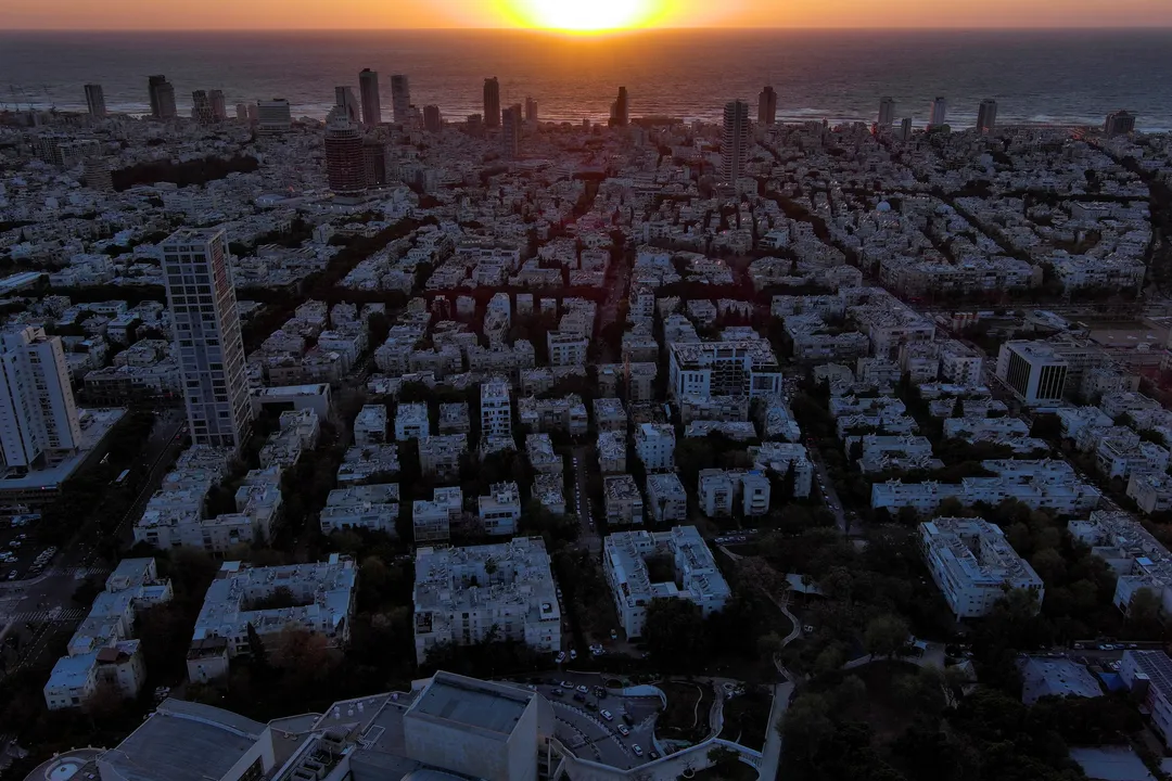  An aerial view shows the skyline of Tel Aviv. Photograph:(Reuters) 
