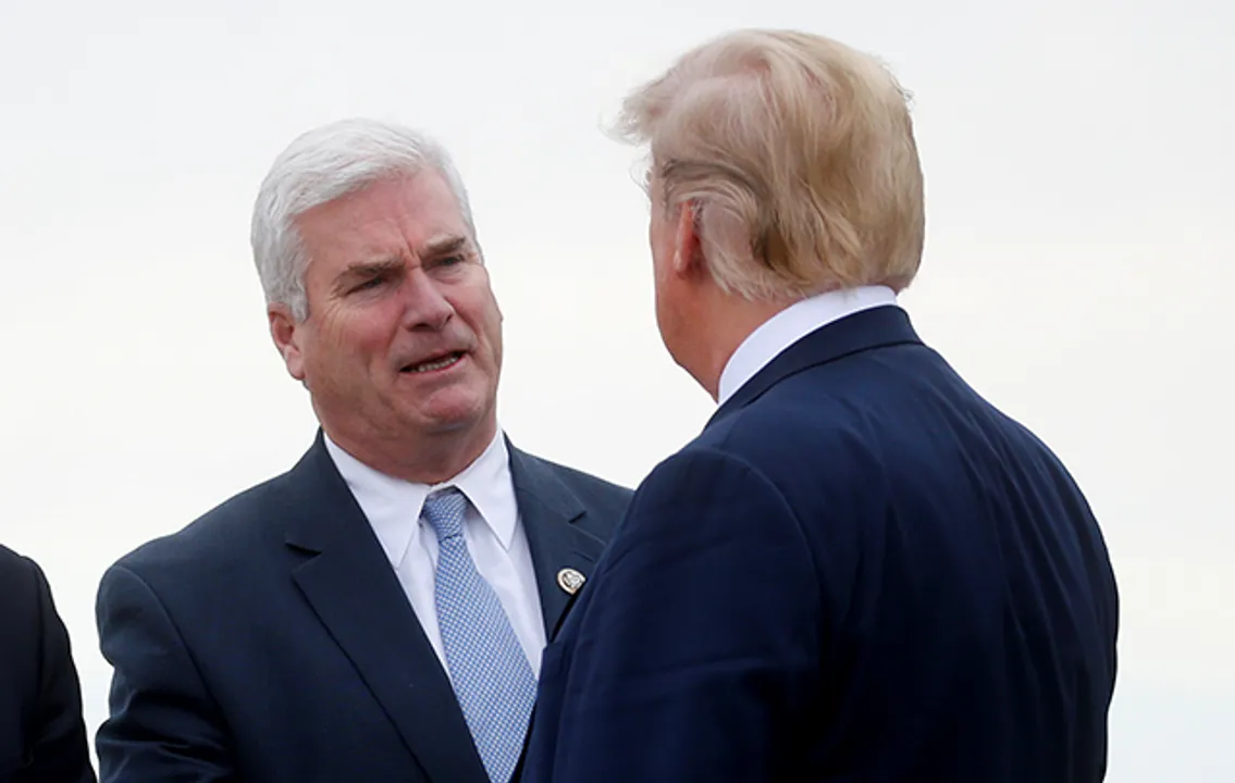  House Majority Whip Tom Emmer with former US President Donald Trump Photograph:(X) 