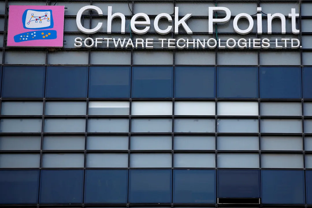  The logo of network security provider Check Point Software Technologies Ltd is seen at their headquarters in Tel Aviv Photograph:(Reuters) 