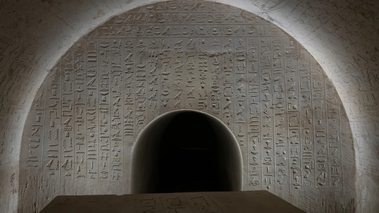 The north wall of Džehutiemhat's burial chamber (photo Petr Košárek, Czech Institute of Egyptology) Photograph:(Others) 