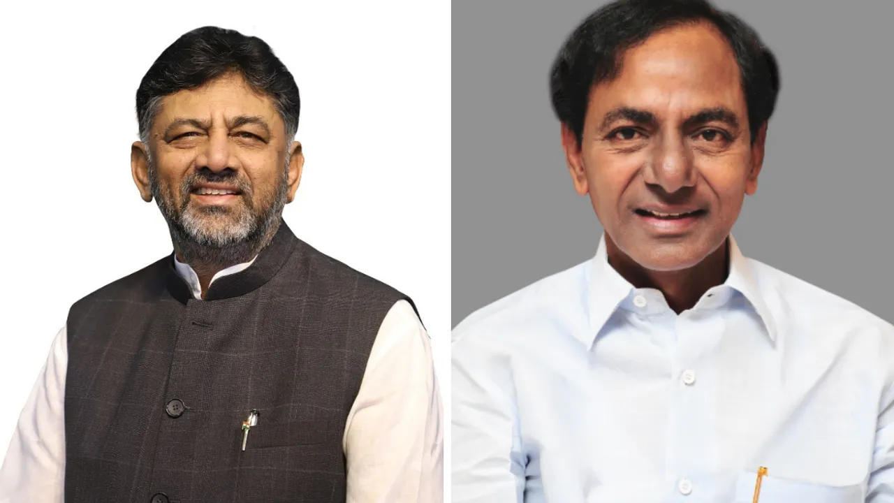  DK Sivakumar and  K Chandrashekar Rao  Photograph:(Agencies) 