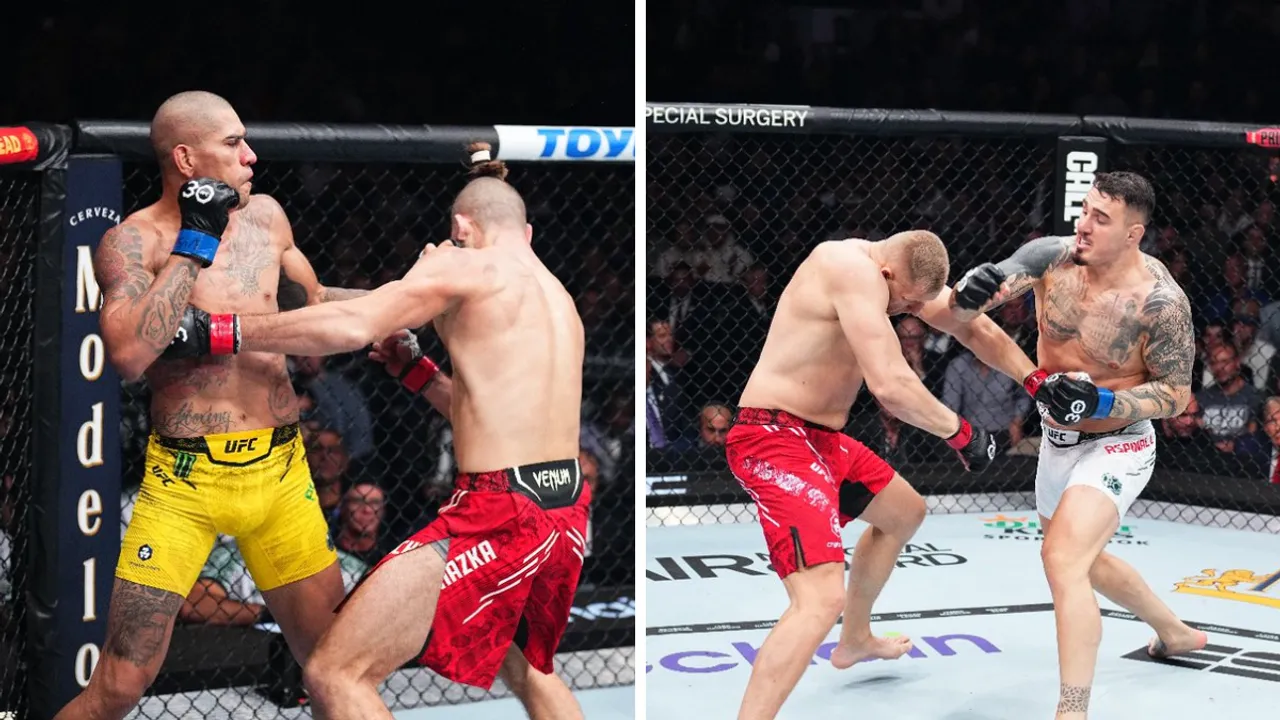  Pereira is new Light Heavyweight king; Aspinall wins co-main event.  Photograph:(X) 