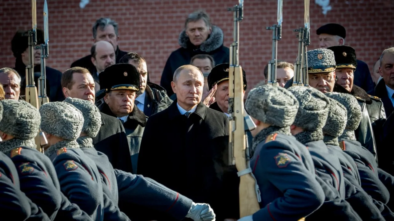  Putin witnessing a march by Russian troops (Representative image) Photograph:(Agencies) 