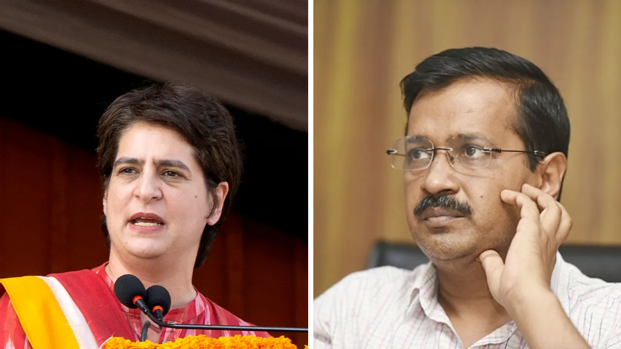  Priyanka Gandhi and Arvind Kejriwal Photograph:(Agencies) 