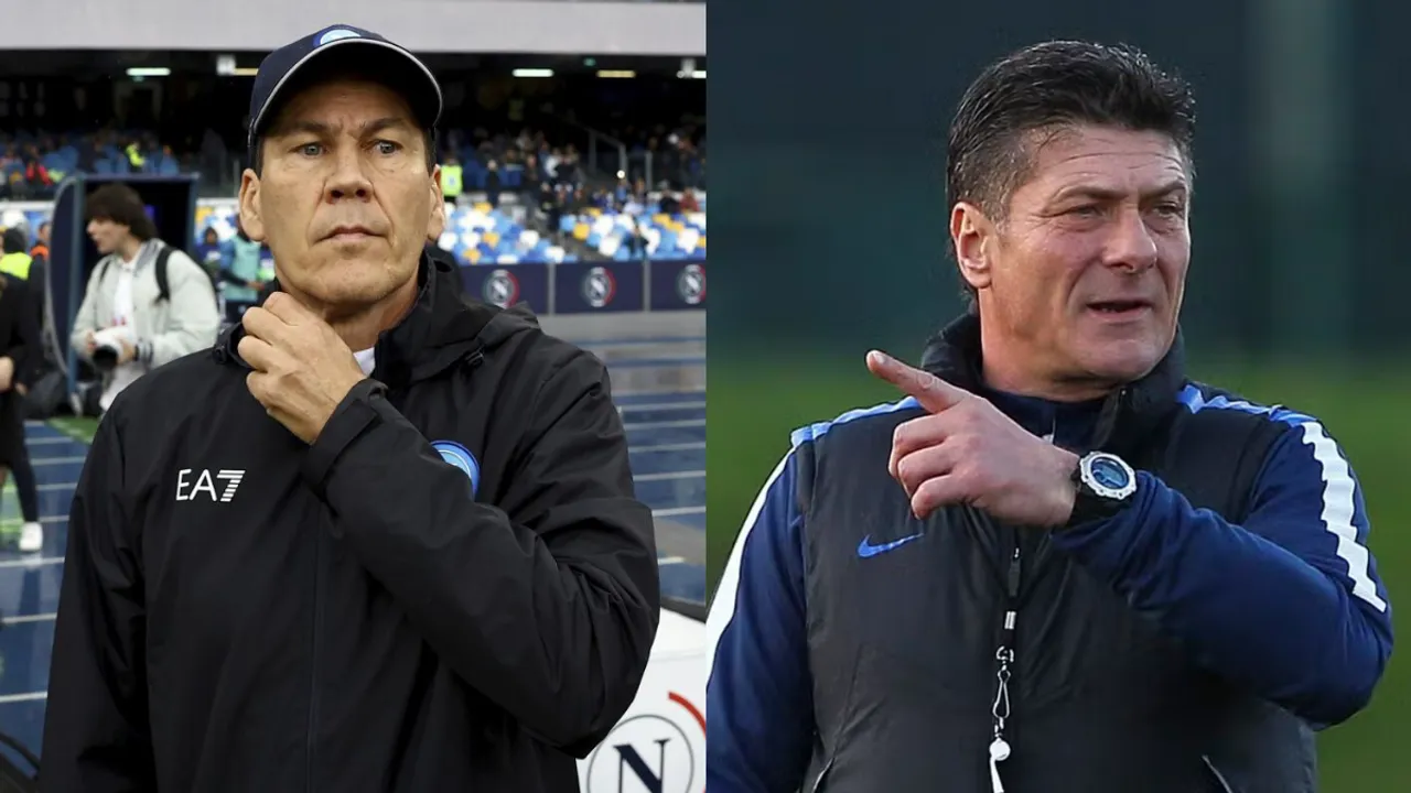  Rudi Garcia (L) era has come to an end as Napoli replace him with Walter Mazzarri (R) Photograph:(AFP) 