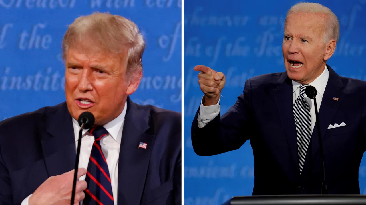  A combination picture shows US President Donald Trump and Democratic presidential nominee Joe Biden speaking during the first 2020 presidential campaign debate, held on the campus of the Cleveland Clinic at Case Western Reserve University in Cleveland, Ohio, US. Photograph:(Reuters) 