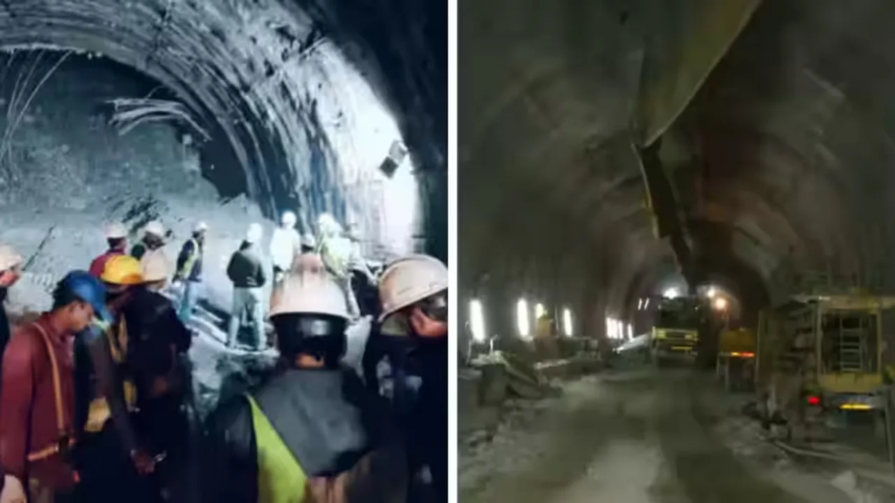  Uttarakhand tunnel collapse Photograph:(ANI) 