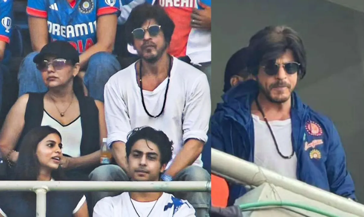  Shah Rukh Khan, Gauri, Aryan and Suhana at World Cup Final Photograph:(X) 