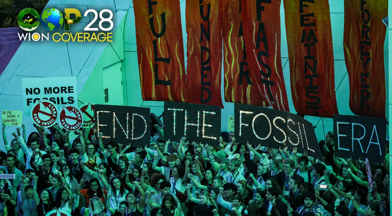 Protest at COP28 Photograph:(AFP) 