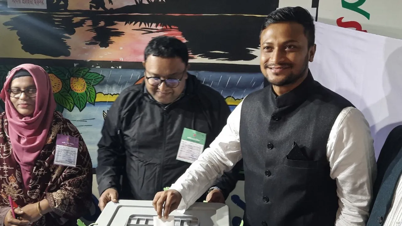  Bangladesh captain Shakib Al Hasan wins parliament seat with landslide victory Photograph:(AFP) 