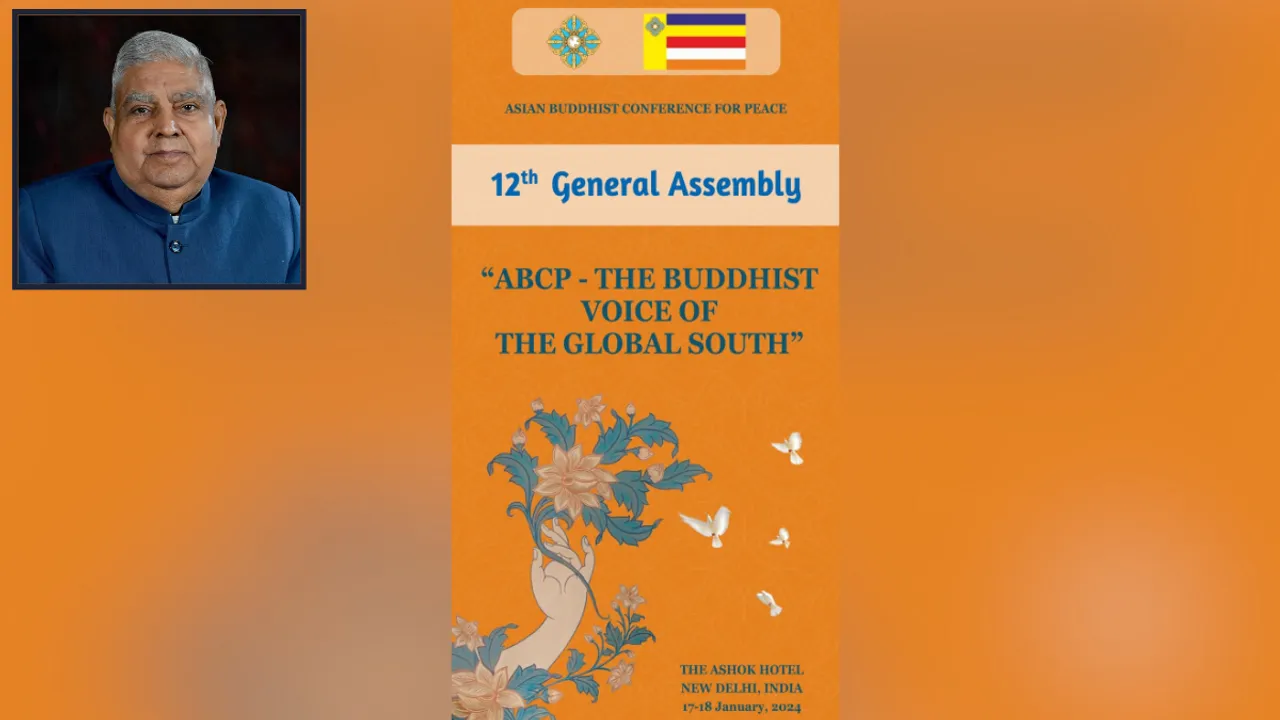  The 12th General Assembly of the Asian Buddhist Conference for Peace (ABCP) will be inaugurate by India's Vice President, Jagdeep Dhankhar Photograph:(WION Web Team) 