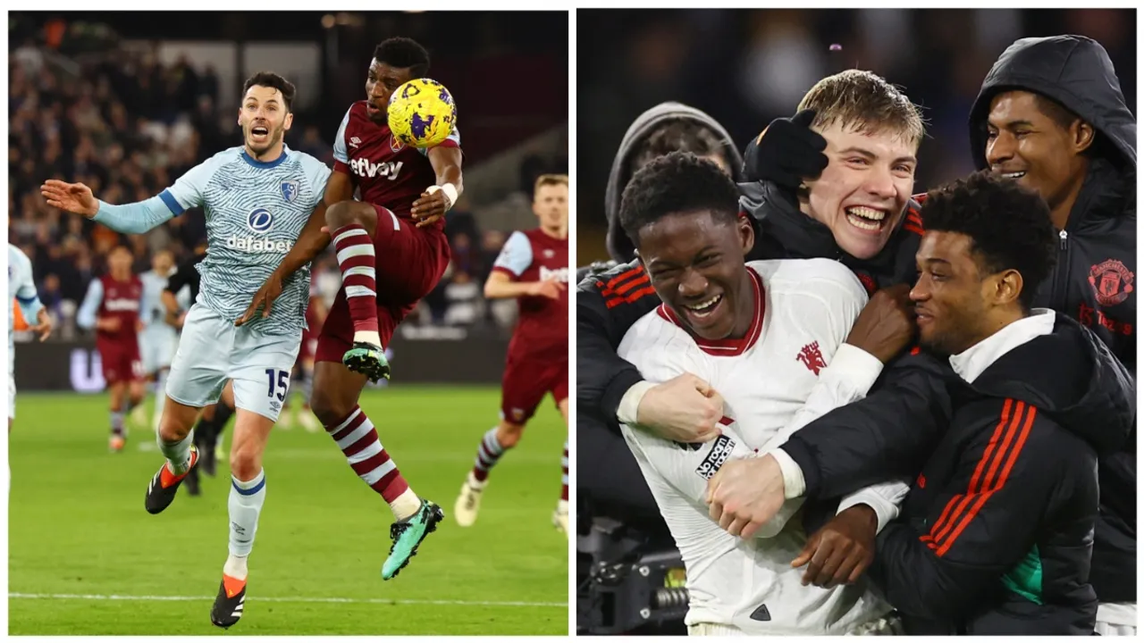  PL: Mainoo stars in dramatic Man United win, West Ham draw with Bournemouth Photograph:(Reuters) 