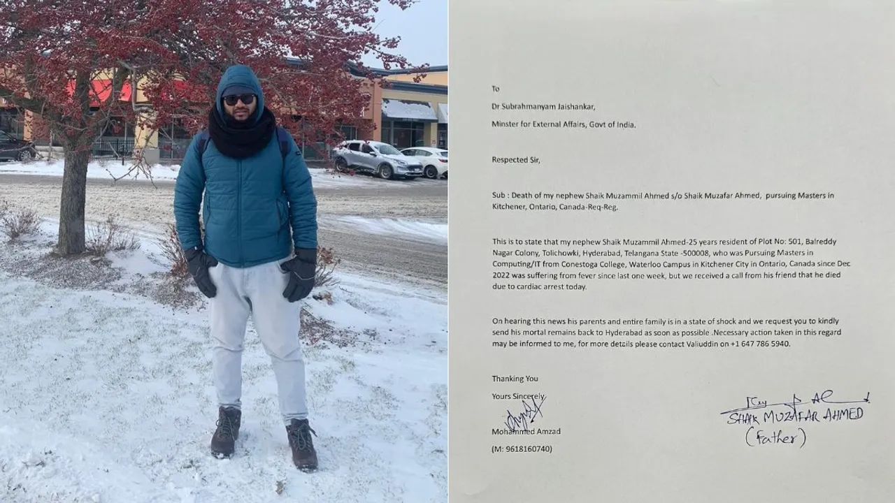  In a letter to Union Minister S Jaishankar, Ahmed's uncle expressed the family's shock and requested the Indian High Commission in Ottawa and the Consulate General of India in Toronto to expedite the repatriation process. Photograph:(X) 