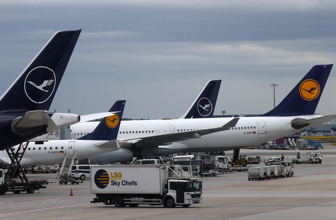  Planes of German air carrier Lufthansa Photograph:(Reuters) 