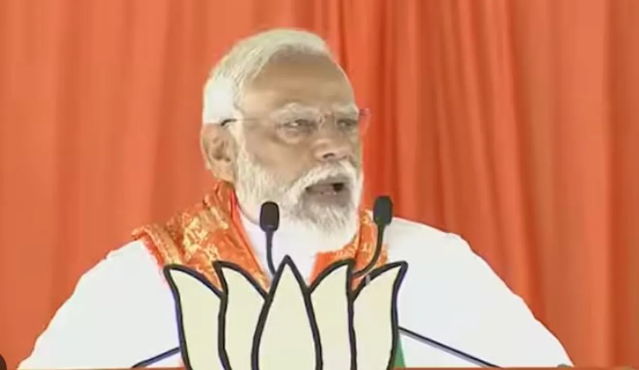  PM Modi speaks during rally in Telangana Photograph:(Agencies) 