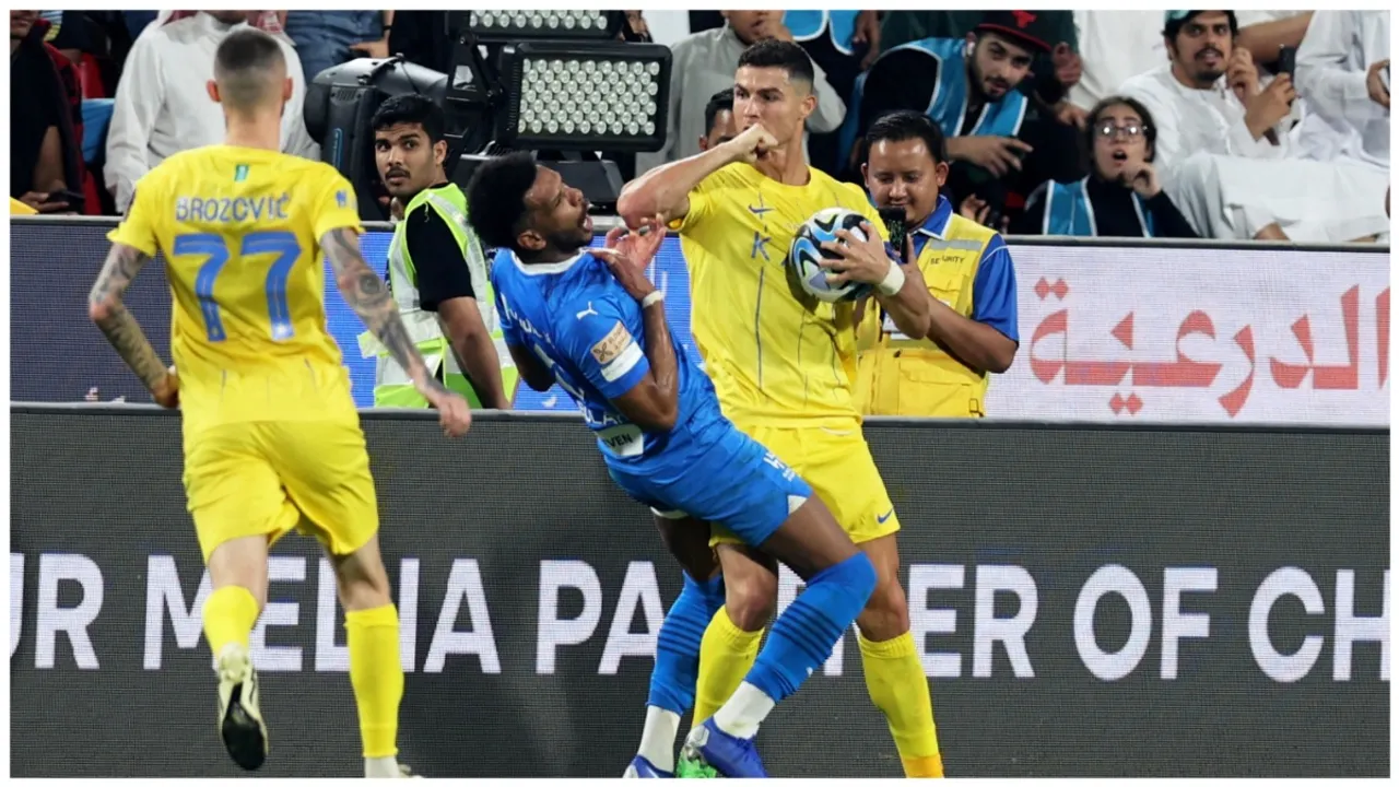  Al-Nassr's Ronaldo red-carded as Al-Hilal win Saudi Super Cup semifinal Photograph:(Reuters) 