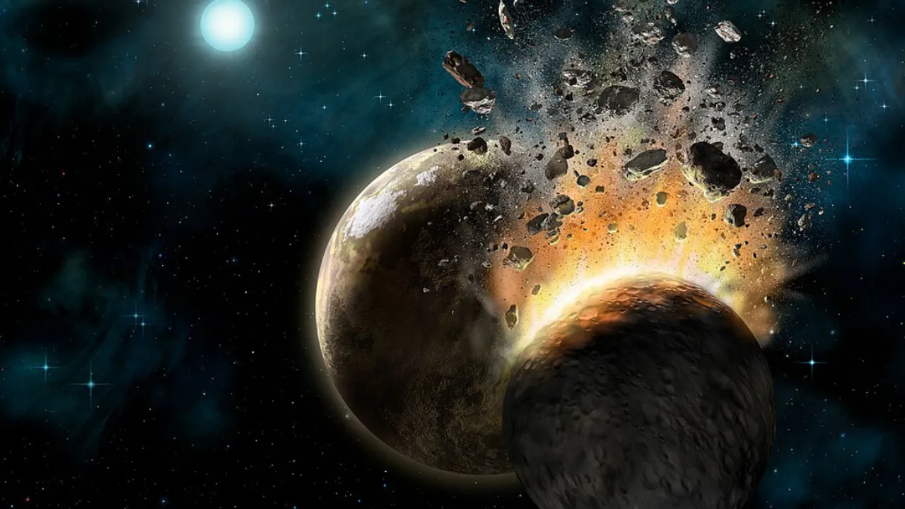  Representational image of planets colliding with each other in space. Photograph:(Others) 