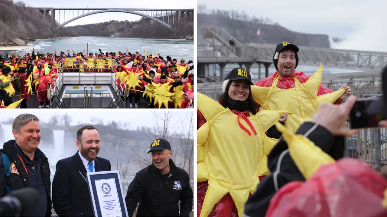  Niagara Falls breaks world record for ‘largest gathering of people dressed as sun’ Photograph:(X) 