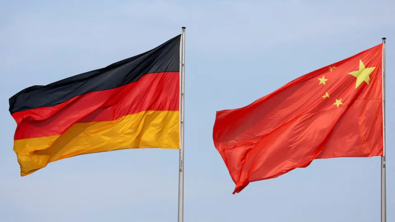 The flags of Germany and China Photograph:(Reuters) 