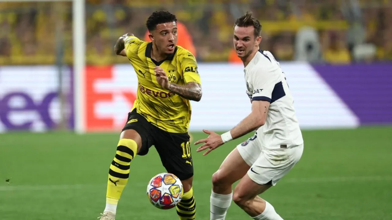  UCL Dortmund's Terzic hails 'Big stage' player Jadon Sancho for win over PSG Photograph:(AFP) 