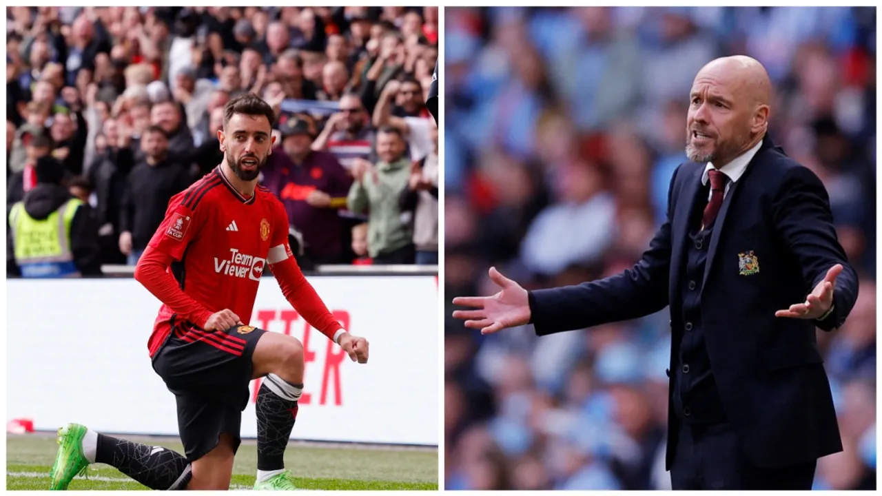  Erik Ten Hag expects captain Bruno Fernandes to stay at Man United next season Photograph:(Reuters) 