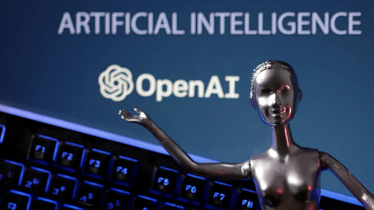  OpenAI logo and AI Artificial Intelligence words are seen in this illustration. Photograph:(Reuters) 