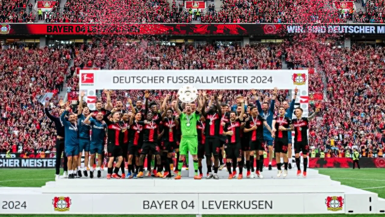  Bayer Leverkusen script history with unbeaten season to lift maiden Bundesliga title Photograph:(X) 