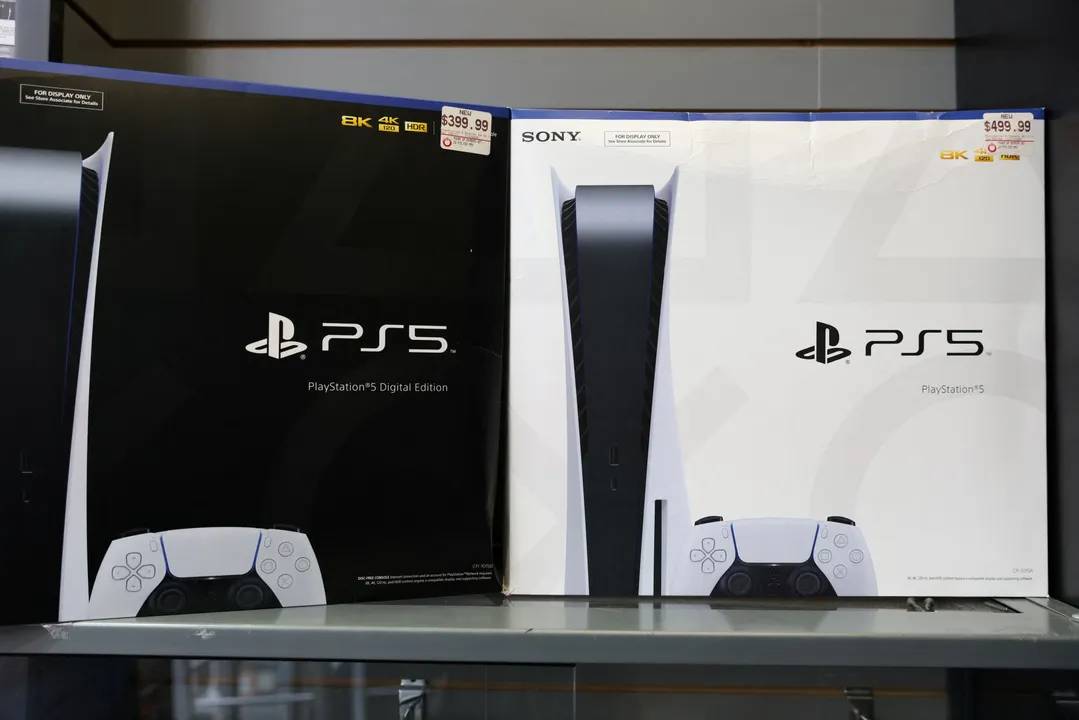  PS5 by PlayStation is displayed in a GameStop in Manhattan, New York Photograph:(Reuters) 