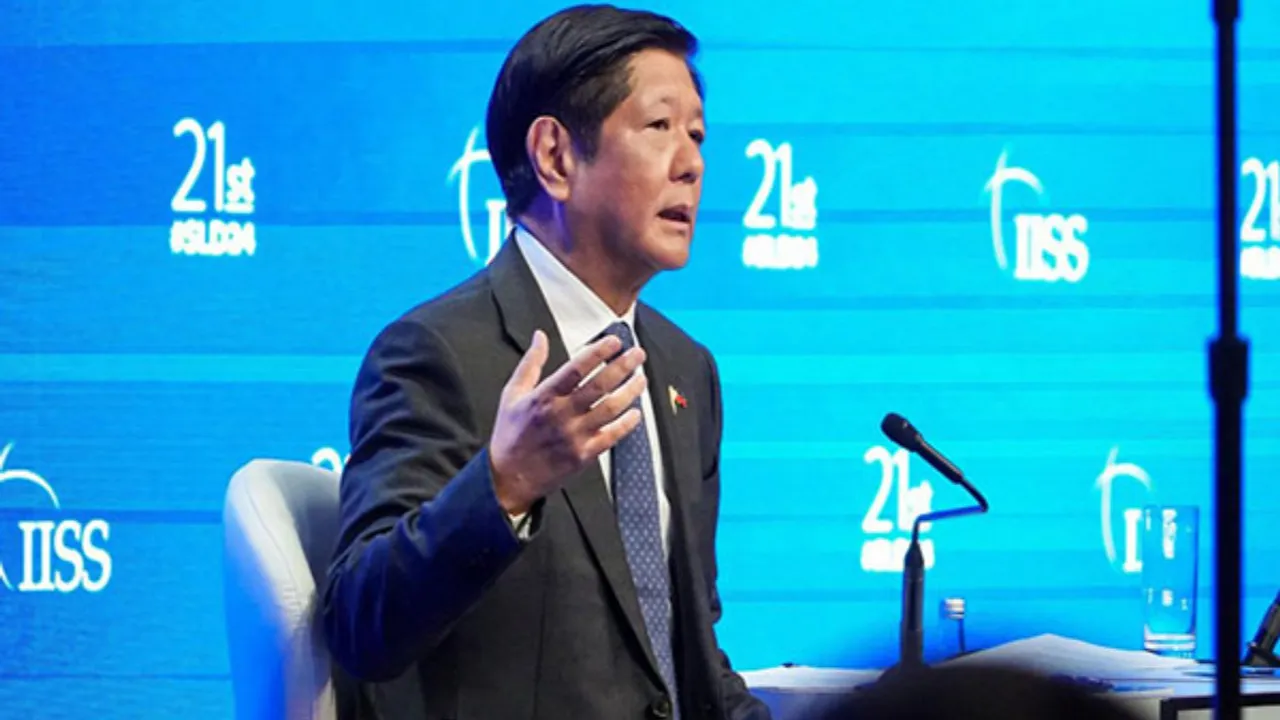  Philippine President Marcos Jr at the Shangri-La Dialogue in Singapore.  Photograph:(ANI) 