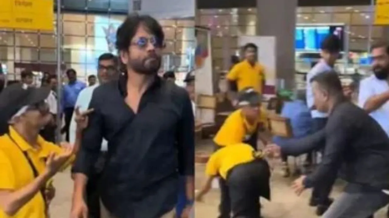  Nagarjuna's disabled fan was pushed by the actor's bodyguard Photograph:(X) 