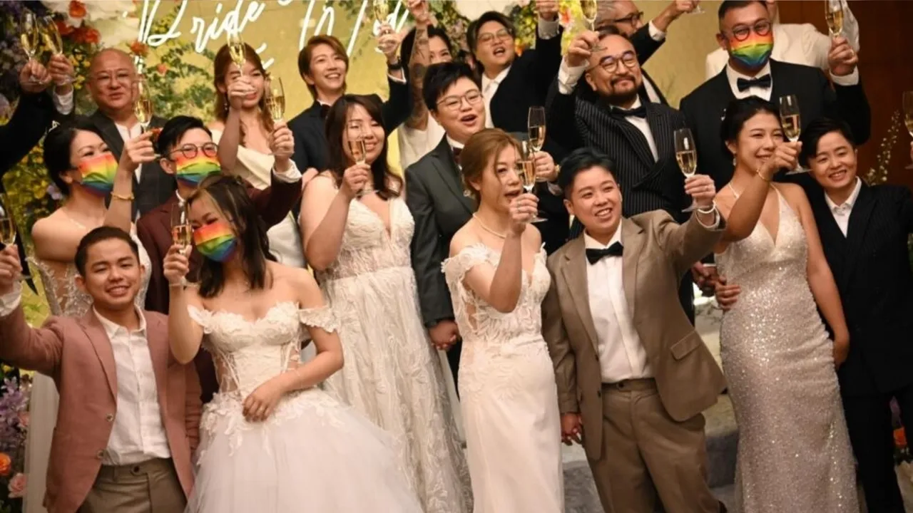  Support for same-sex marriage in Hong Kong has grown over the past decade and hit 60 percent last year, according to a survey by three universities. Photograph:(AFP) 