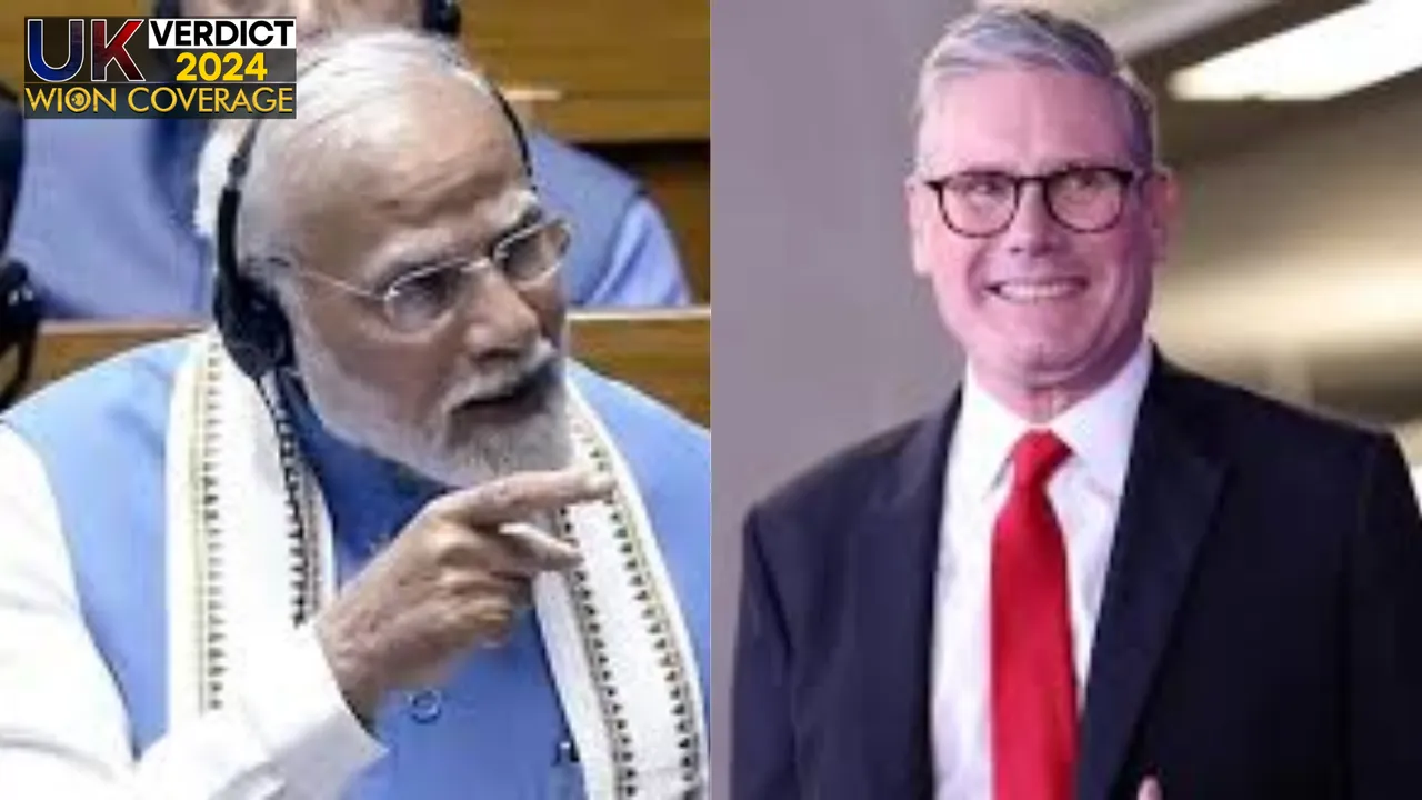  After the Labour Party won the UK elections with a resounding victory, Prime Minister Narendra Modi congratulated PM-elect Keir Starmer on Friday (July 5).  Photograph:(WION Web Team) 