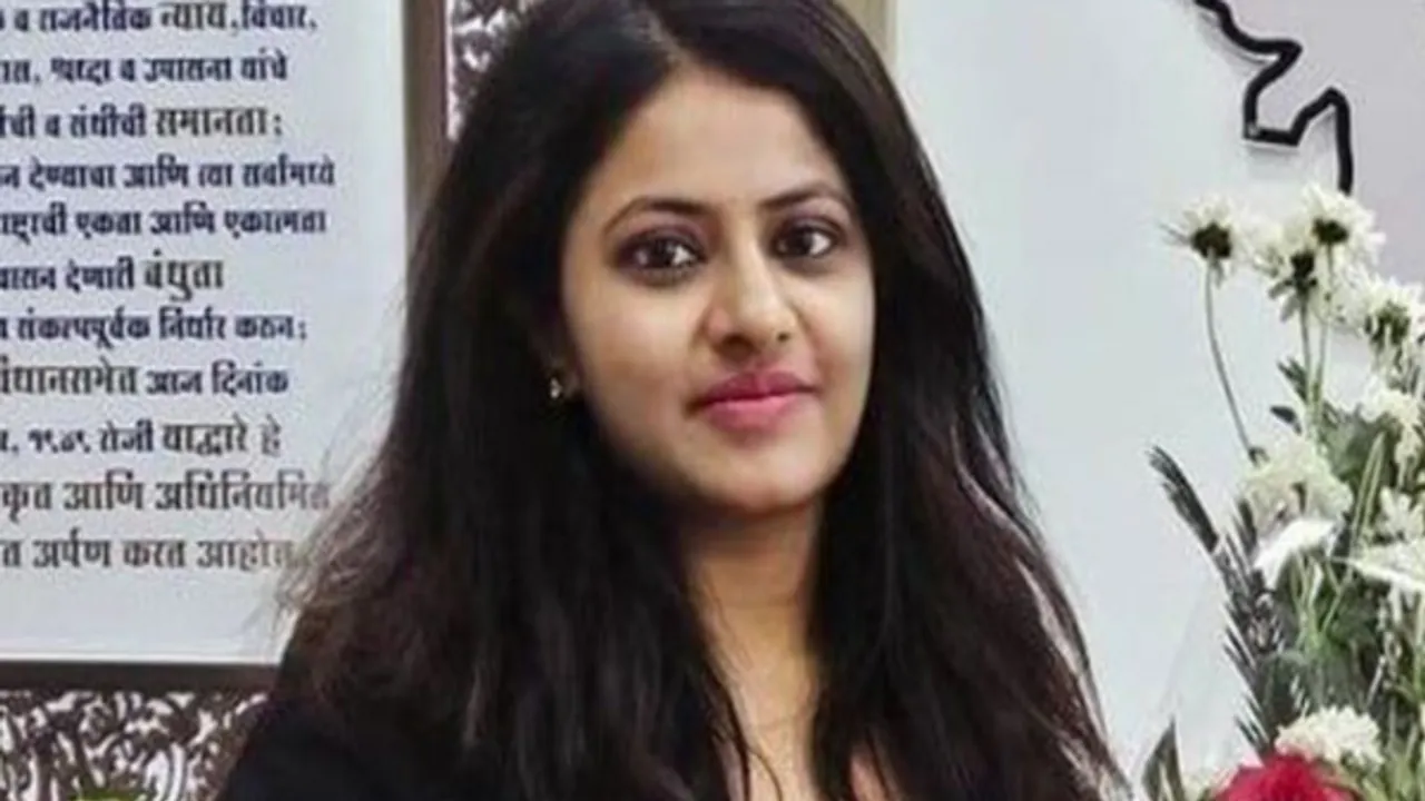  File photo of Puja Khedkar.  Photograph:(ANI) 