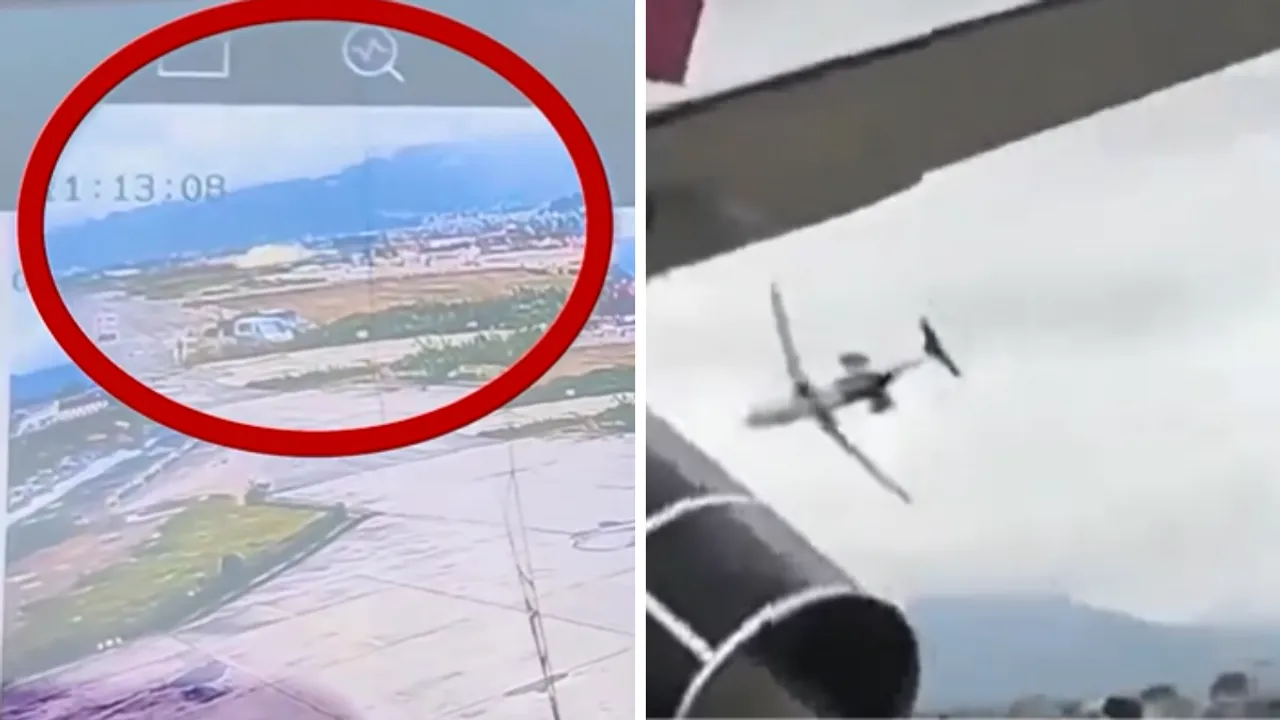 Moment when Saurya Airlines plane crashed at Tribhuvan International Airport in Kathmandu. Photograph:(Others) 