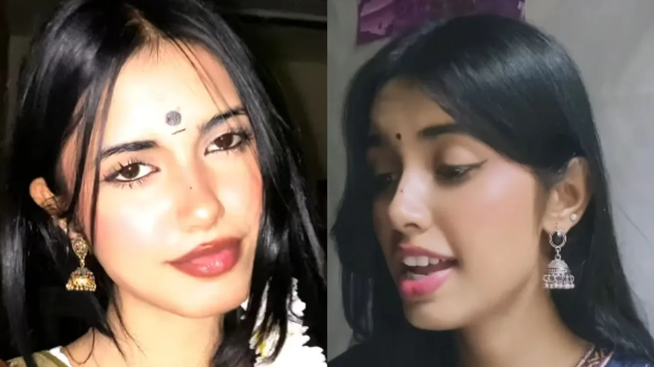  Pakistani influencer Roma Arif in South Indian attire. (Image credit: Instagram/@romaarif777) Photograph:(Instagram) 