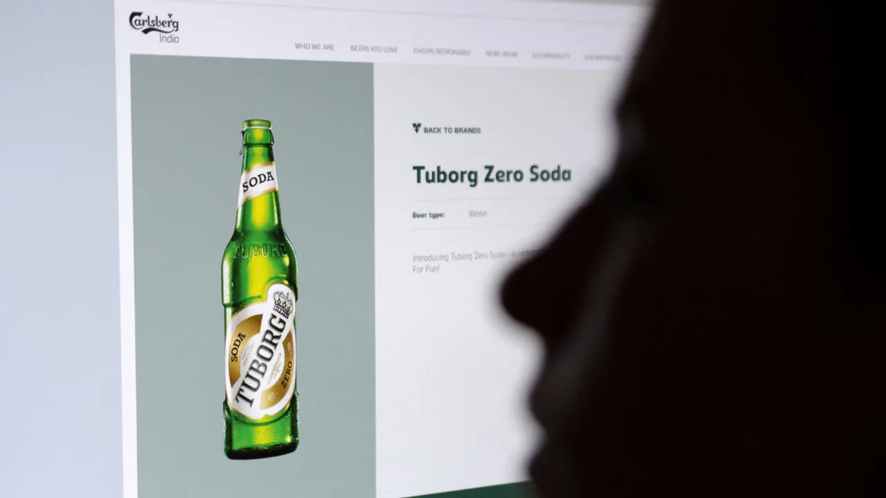 An image of the Tuborg Zero Soda bottle on the Carlsberg India web page is seen in this illustration Photograph:(Reuters) 
