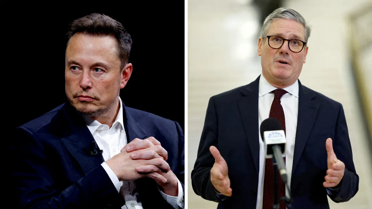  File photos of Tesla CEO Elon Musk and UK Prime Minister Keir Starmer Photograph:(Reuters) 