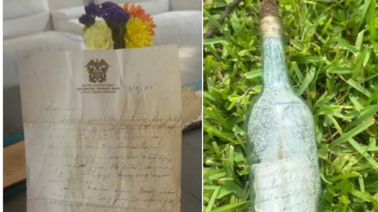 Hidden WWII message found in glass bottle while cleaning Hurricane