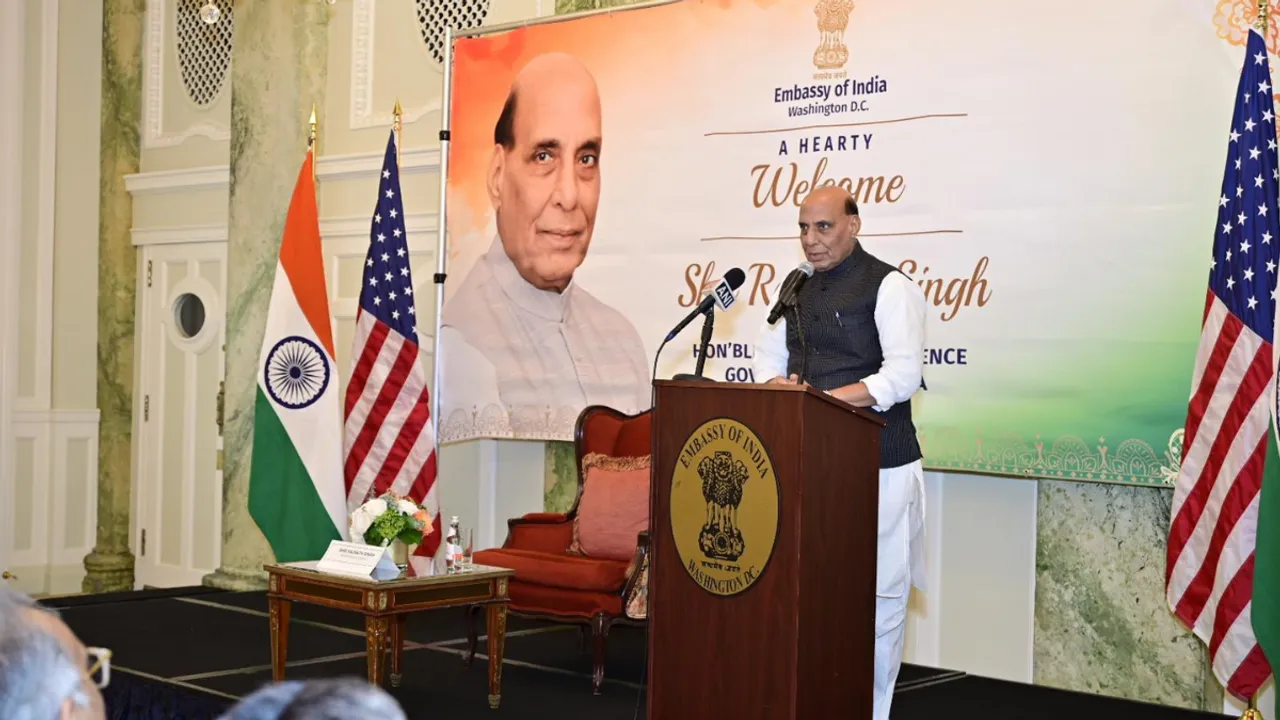  Rajnath Singh is on a four-day visit to the US. Photograph:(Others) 