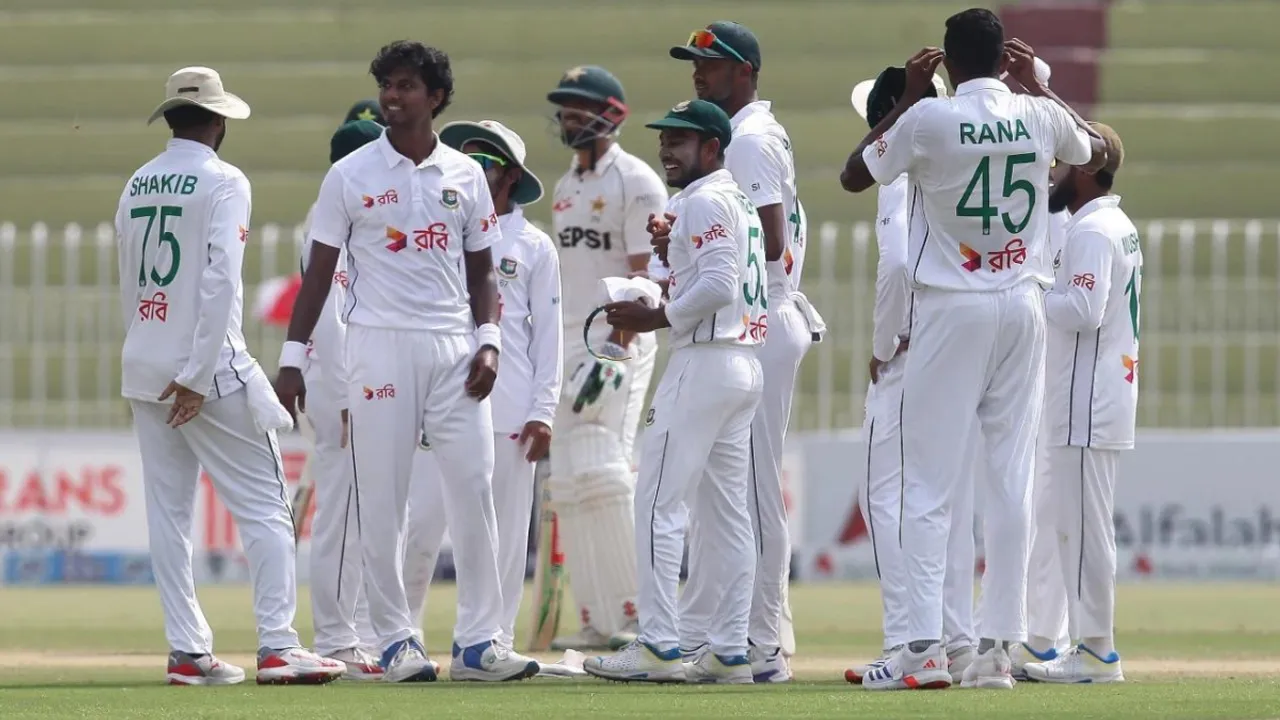  Bangladesh register maiden Test win over Pakistan (Source: PCB) Photograph:(X) 
