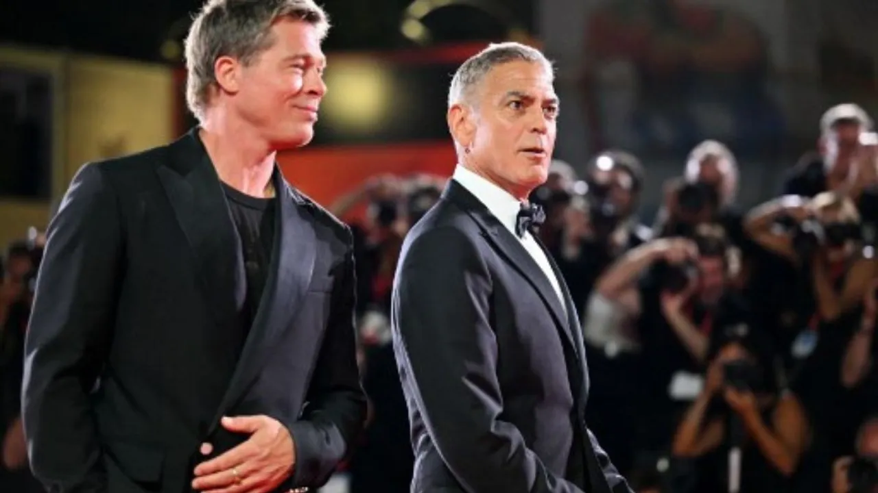  George Clooney and Brad Pitt at Venice Film Festival 2024 Photograph:(AFP) 