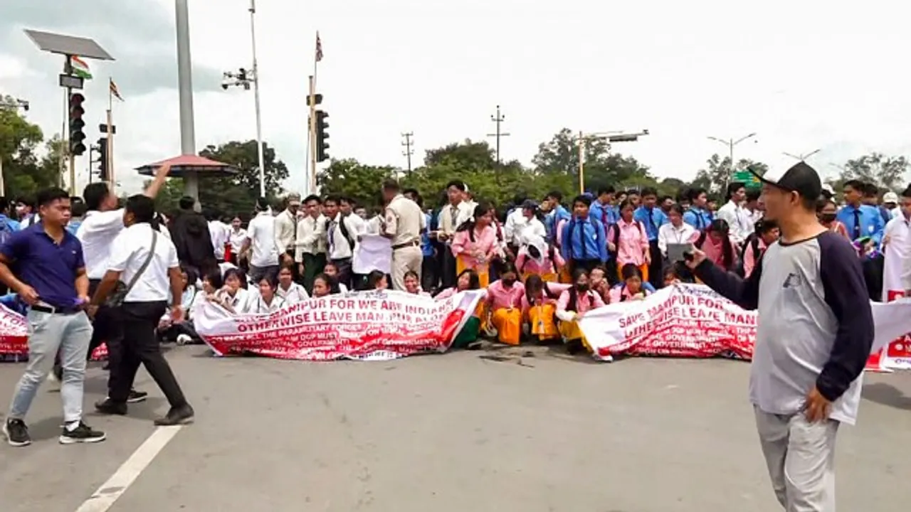  Manipur violence Photograph:(PTI) 