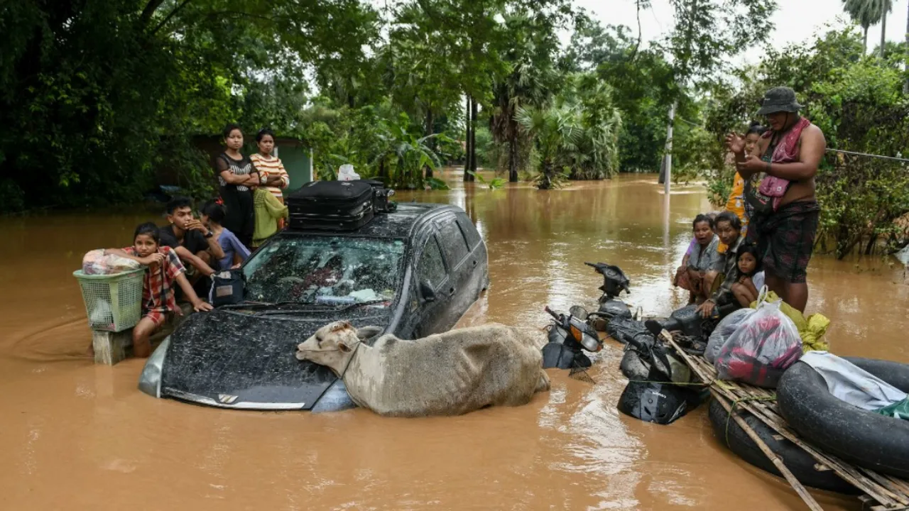  According to state media reports, authorities have opened 82 "relief camps" to house displaced people. Photograph:(AFP) 