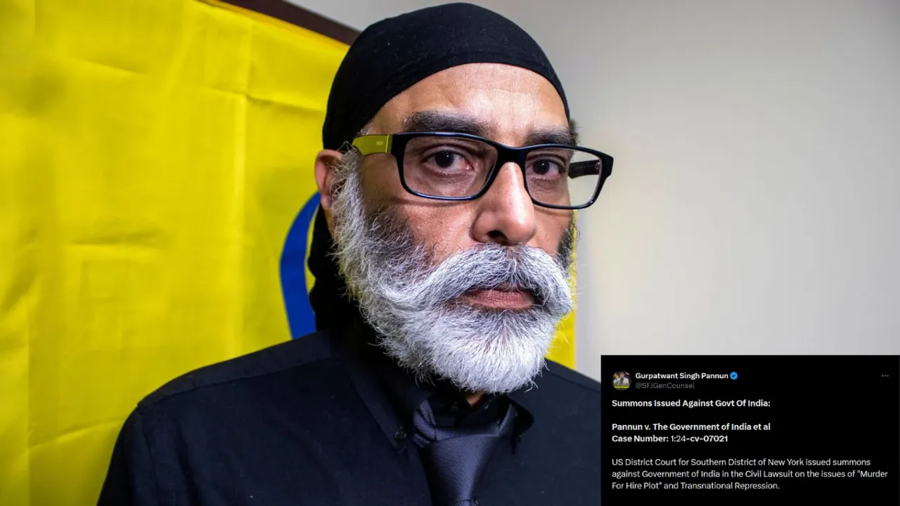  As per a post shared by Gurpatwant Singh Pannun on his X account, a summon has been sent to the Indian Consulate General of India in New York. It gives the Indian Government and other defendants 21 days to file an answer to the complaint. Photograph:(WION Web Team) 